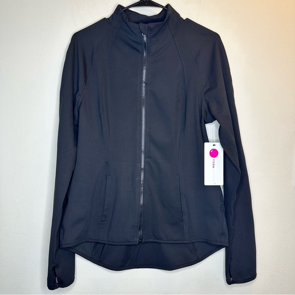 Yogalicious Jackets & Blazers - NWT Yogalicious Women’s Full Zip Stretch Thumbholes Black Athletic Jacket Size L